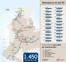 Infografia Con 1.450 frentes de obra, las Autopistas de 4G continúan transformando Colombia