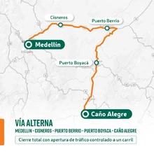 INVIAS habilita paso controlado entre las 8:00 am y 6:00 p.m. en el kilómetro 52 de la autopista Medellín – Bogotá