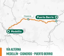 Ruta alterna Medellín-Cisneros-Puerto Berrio