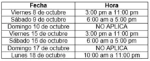 horarios