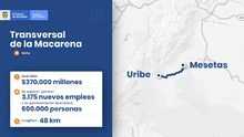 Mapa - Con mantenimiento del corredor Mesetas - Uribe, Meta, INVÍAS disminuye tiempos de recorrido de cuatro horas y media a dos horas