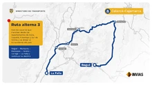 Mapa 1 - Invías hace un llamado de prevención a los conductores que transitan por el Cruce de la Cordillera Central