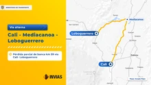 Mapa - Invías realiza cierre total preventivo de la vía Cali - Loboguerrero para salvaguardar la vida