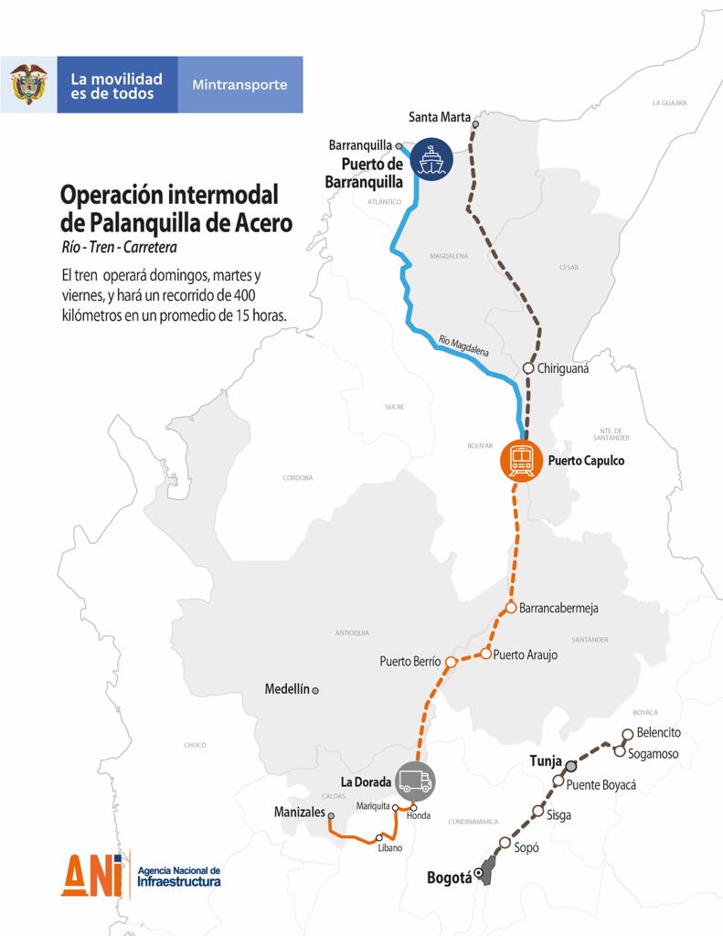 Colombia reactiva el multimodalismo con la operación comercial del tren de carga entre La Dorada y Chiriguaná - interna